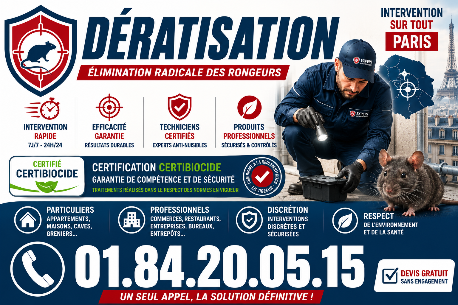 Deratisation Paris 20